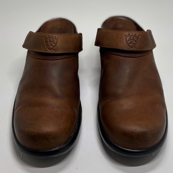Ariat Brown Leather Clogs Mule Slip On Shoes Women’s 8.5 EU 39.5 - Picture 4 of 14